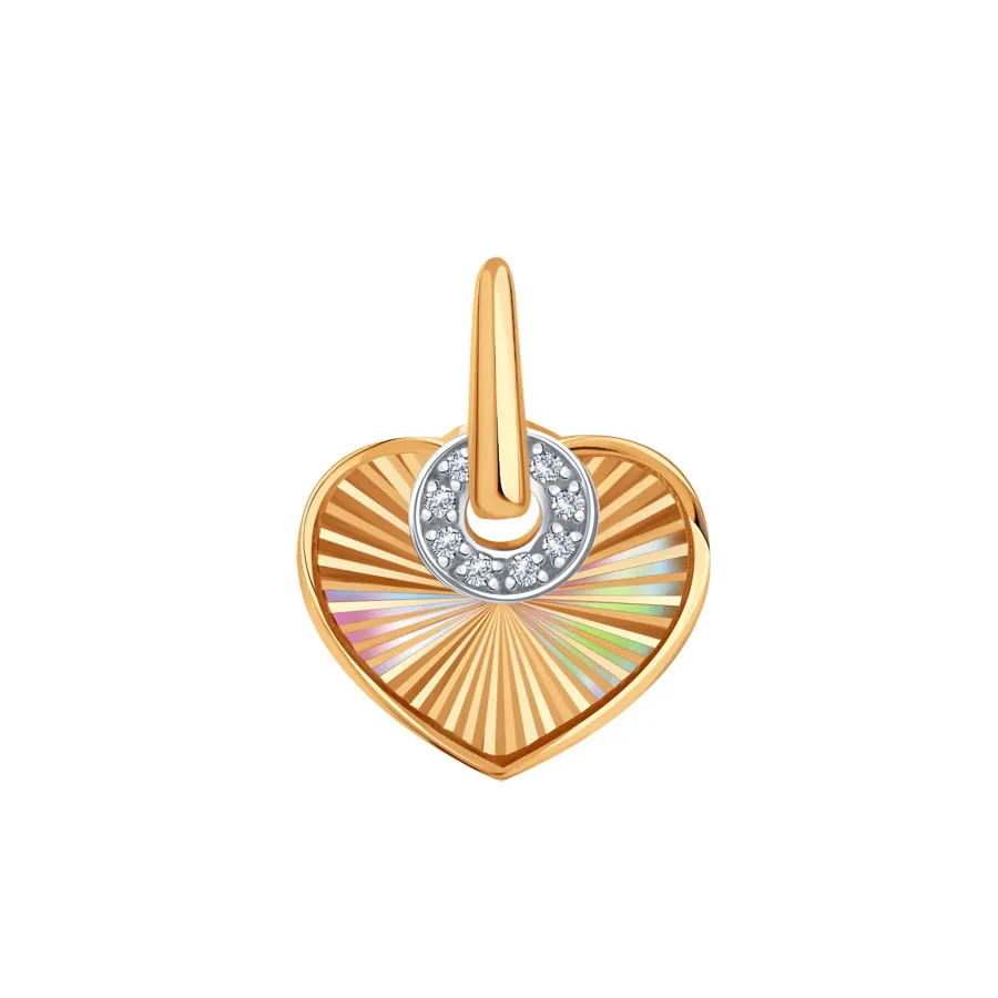 Pandantiv din aur roșu cu Cubic Zirconia Incolor