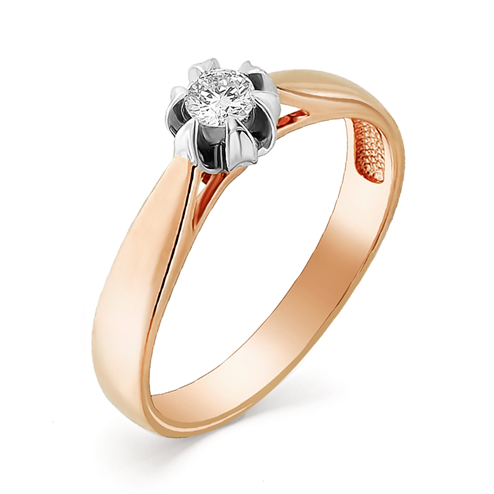 Inel din aur roșu cu pietre Diamant