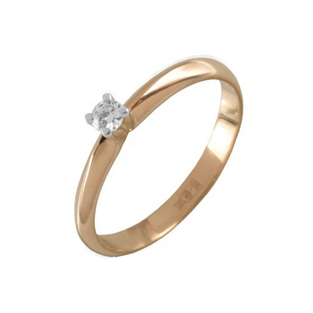 Inel din aur roșu cu pietre Diamant