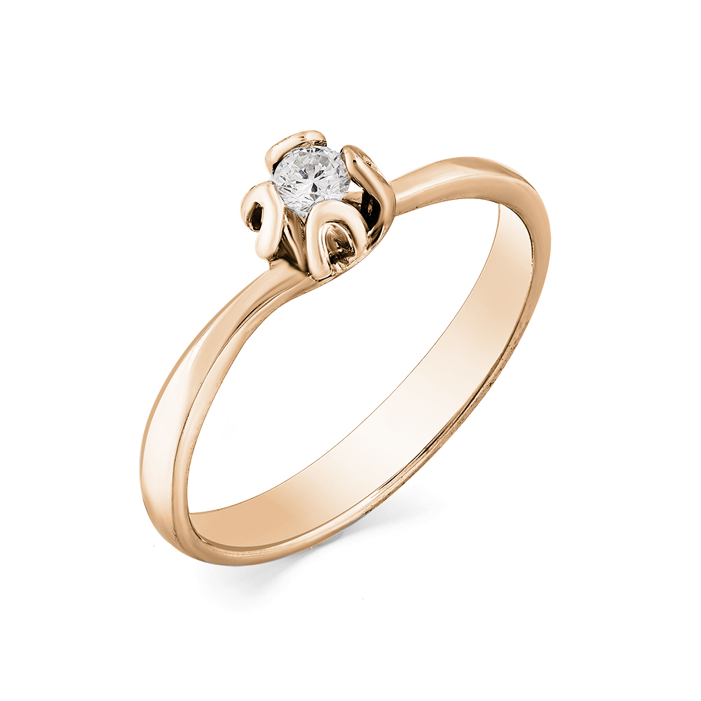 Inel din aur roșu cu pietre Diamant