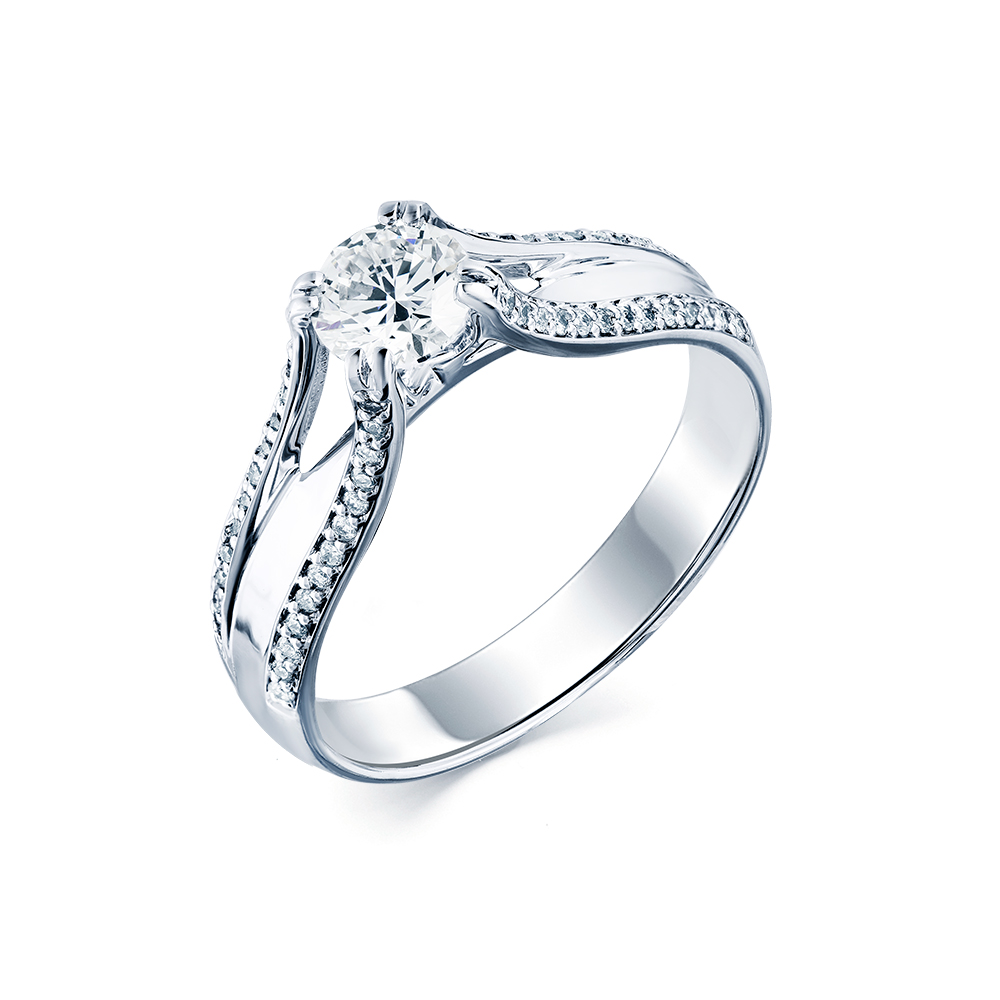 Inel din aur alb cu pietre Diamant