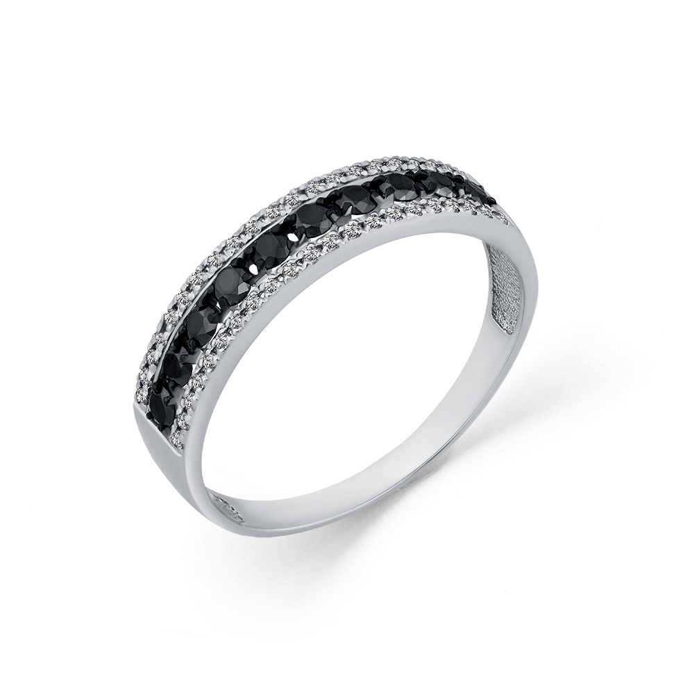Inel din aur alb cu pietre Diamant, Diamant negru