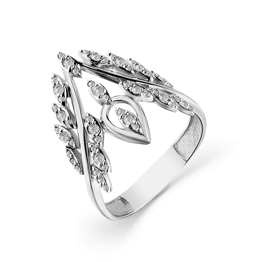 Inel din aur alb cu pietre Diamant