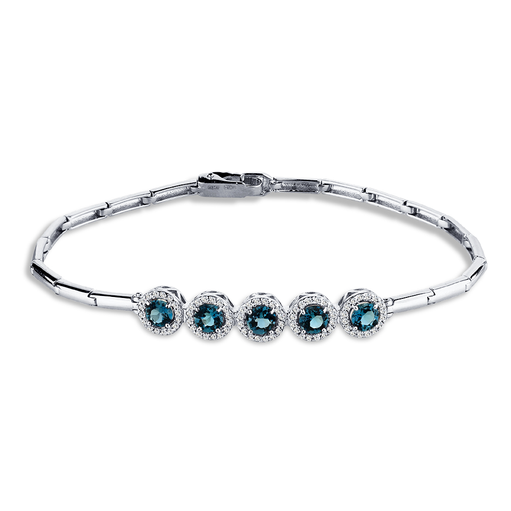 Brățară din aur alb cu pietre Diamant, Topaz London