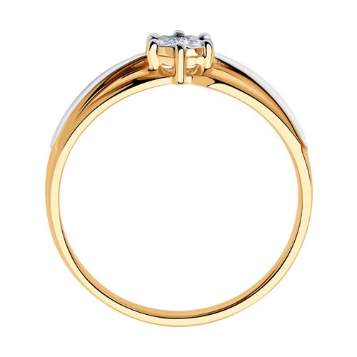 Inel din aur alb și roșu cu pietre Diamant