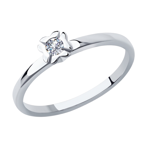 Inel din aur alb cu pietre Diamant