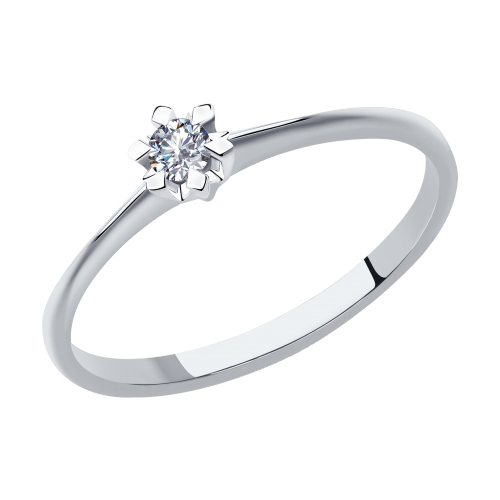 Inel din aur alb cu pietre Diamant