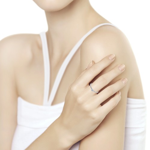 Inel din aur alb cu pietre Diamant