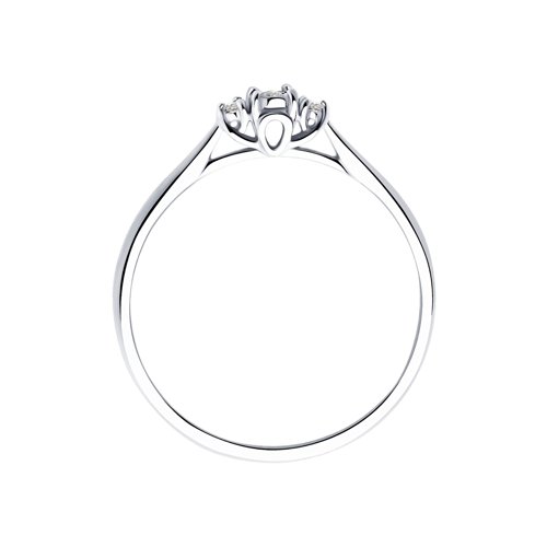 Кольцо из белого золота с камнями Бриллиант