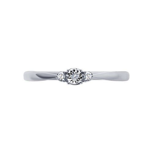 Кольцо из белого золота с камнями Бриллиант