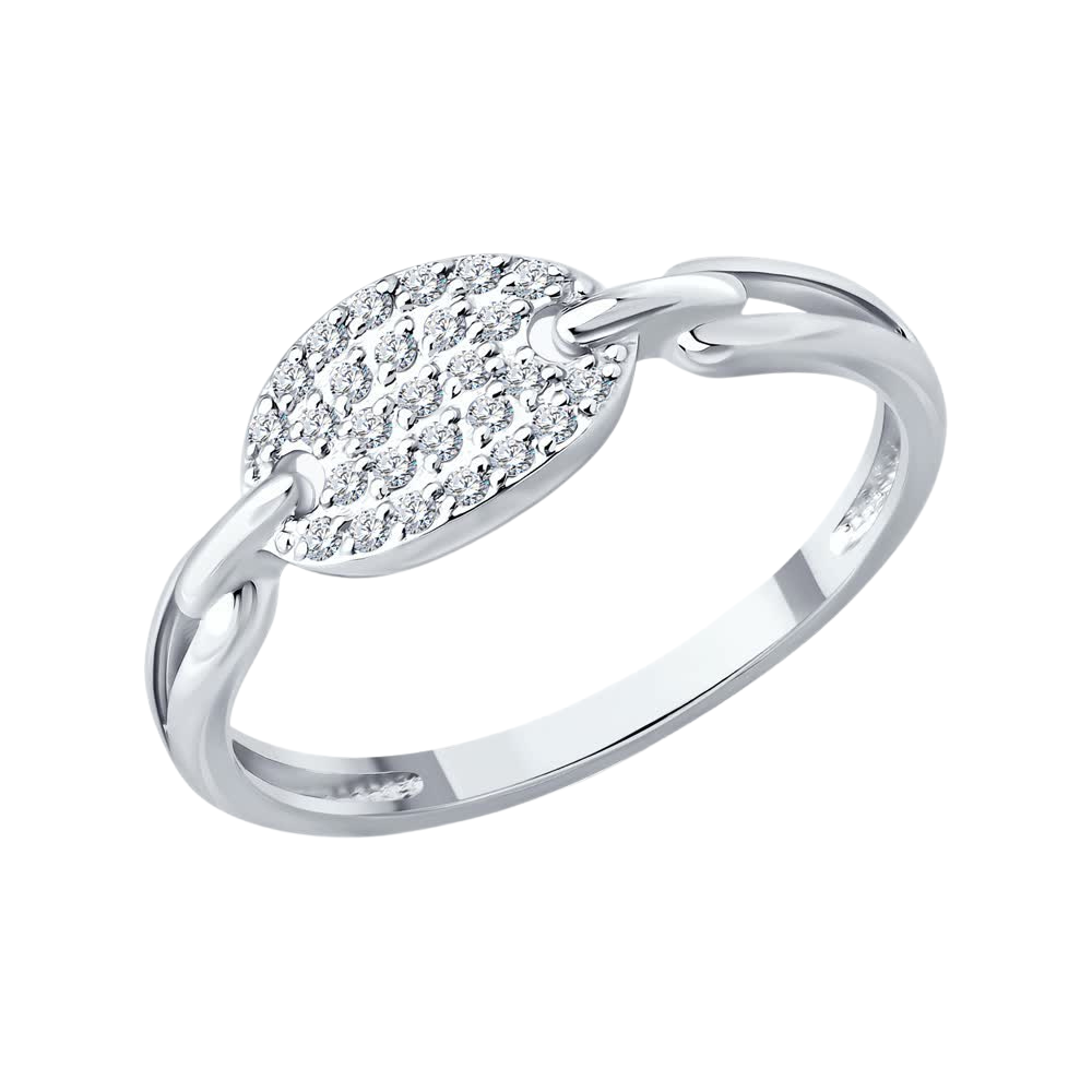 Кольцо из белого золота с камнями Бриллиант