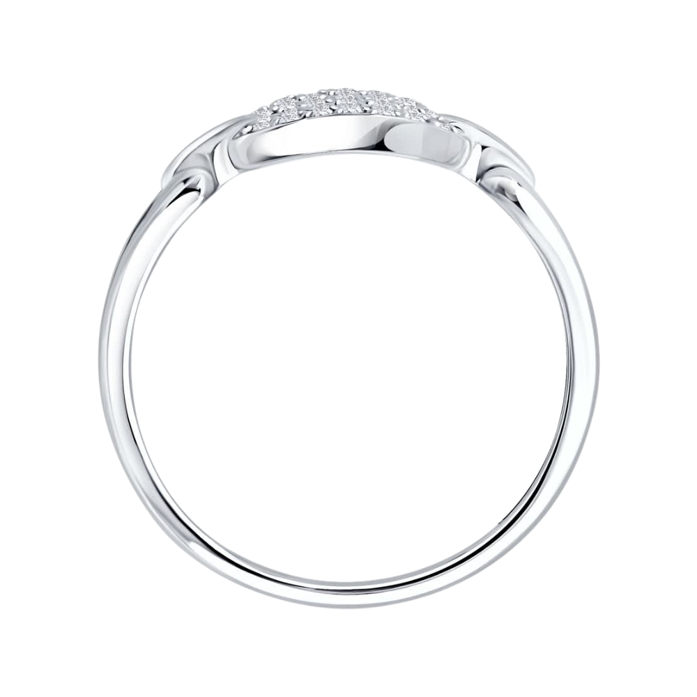 Кольцо из белого золота с камнями Бриллиант