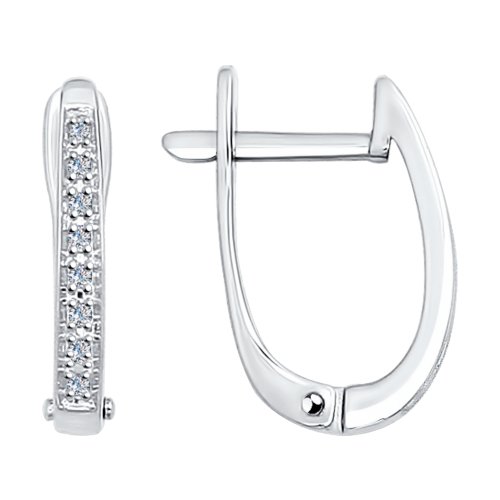 Cercei din aur alb cu pietre Diamant