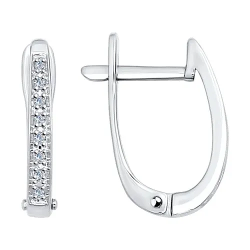 Cercei din aur alb cu Diamant