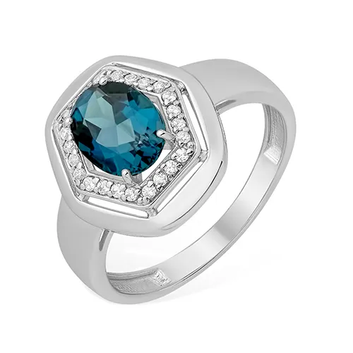 Inel din argint cu Cubic Zirconia Incolor, Topaz London