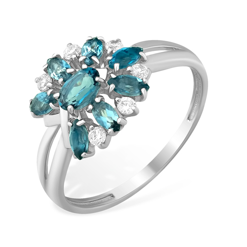 Inel din argint  cu pietre Cubic Zirconia Incolor, Topaz London
