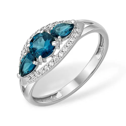Inel din argint cu Cubic Zirconia Incolor, Topaz London