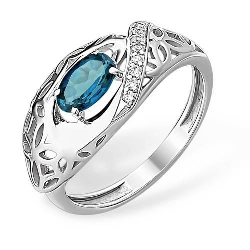 Inel din argint  cu pietre Cubic Zirconia Incolor, Topaz London