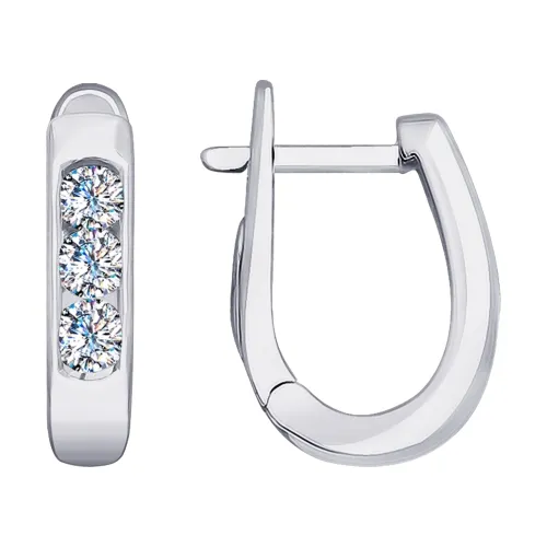 Cercei din aur alb cu Diamant