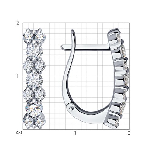 Cercei din aur alb cu pietre Diamant