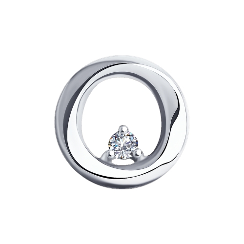 Pandantiv din aur alb cu pietre Diamant