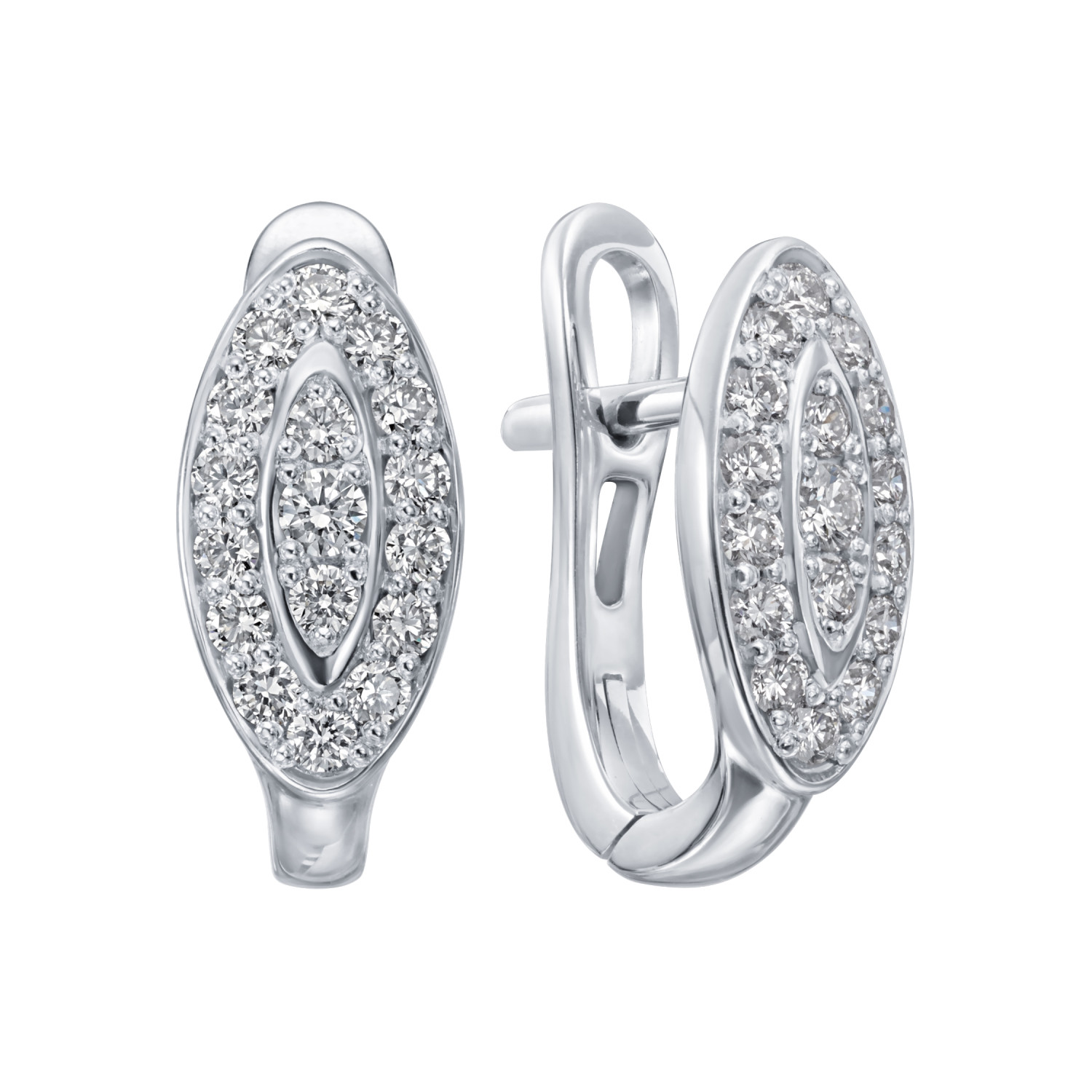 Серьги из белого золота с камнями Бриллиант