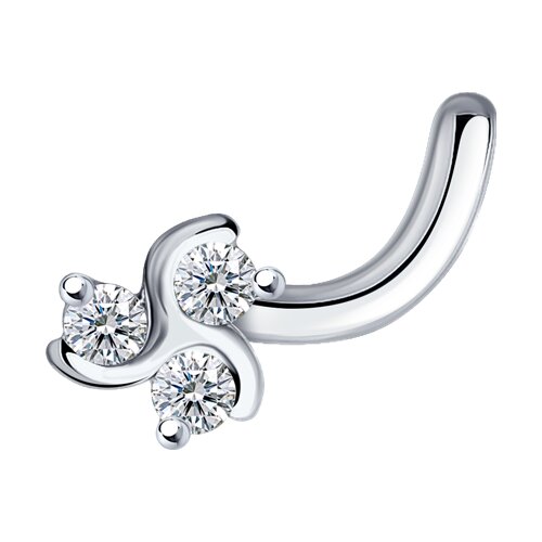 Piercing din aur alb cu pietre Diamant