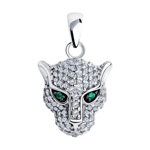 Pandantiv din argint cu Cubic Zirconia Incolor, Cubic Zirconia Verde