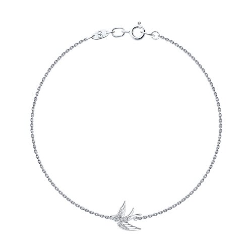 Браслет из белого золота с камнями Бриллиант