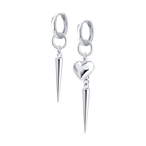 Серьги Конго из серебра без камней