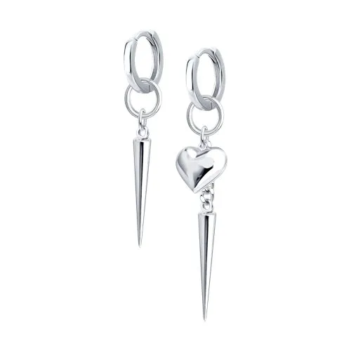 Серьги Конго из серебра без камней