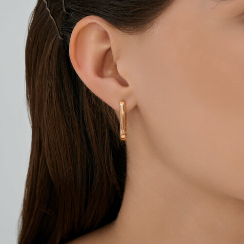 Серьги Конго из красного золота без камней