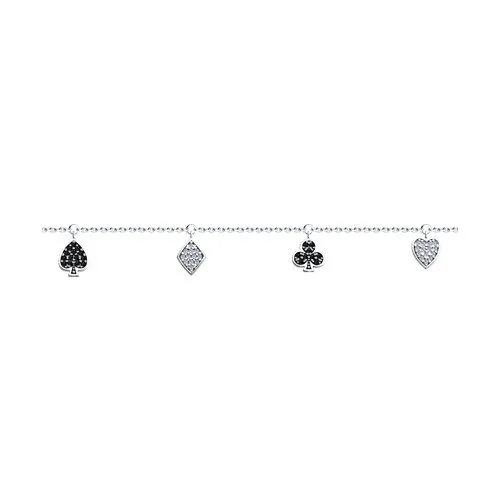 Brățară din argint cu Cubic Zirconia Incolor, Cubic Zirconia Negru