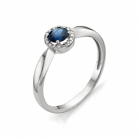 Inel din aur alb cu pietre Diamant, Safir