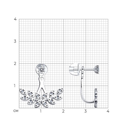 Cercei Pusete din argint  cu pietre Cubic Zirconia Incolor