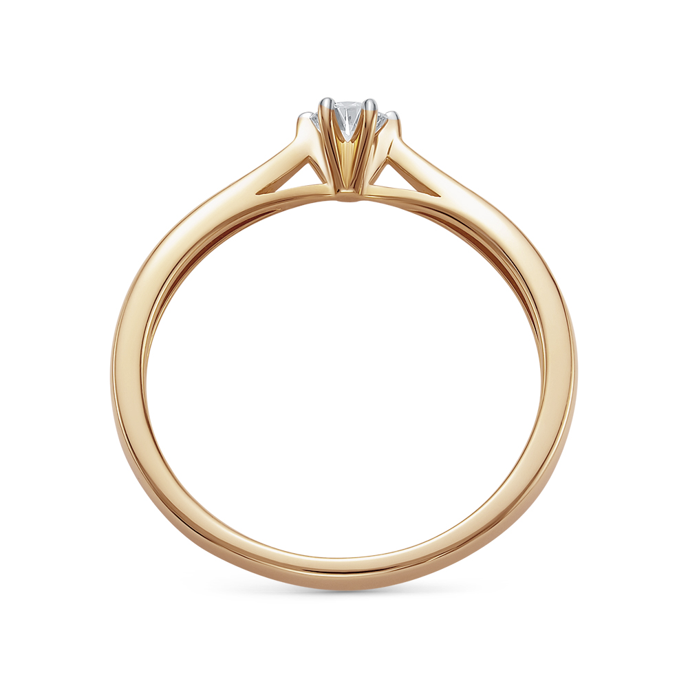 Inel din aur roșu cu pietre Diamant