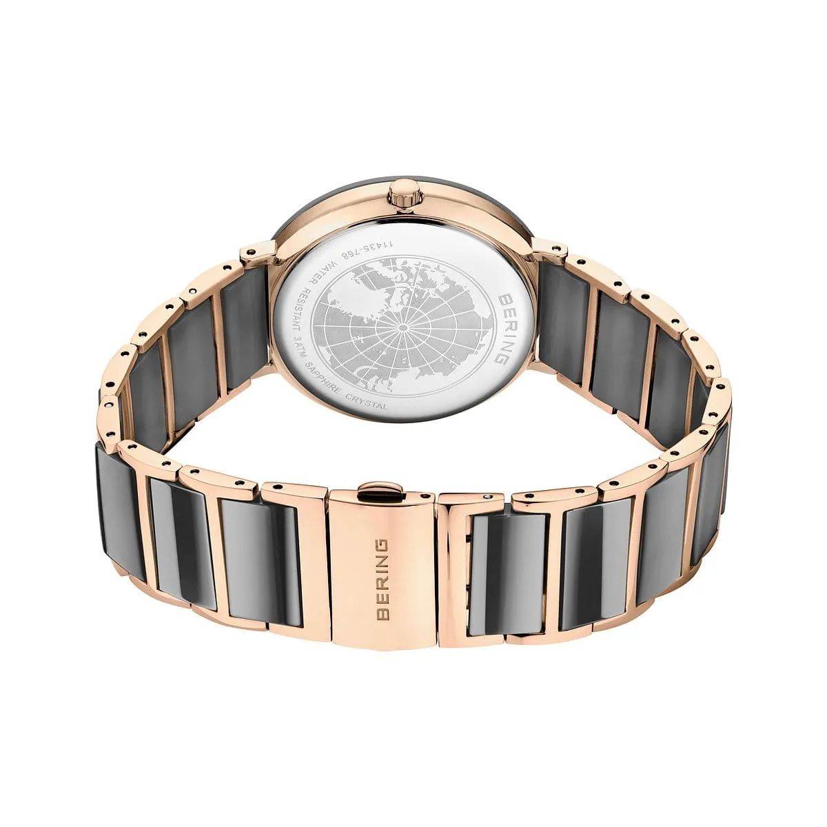 Ceas BERING cu pietre Diamant, Ceramica gri