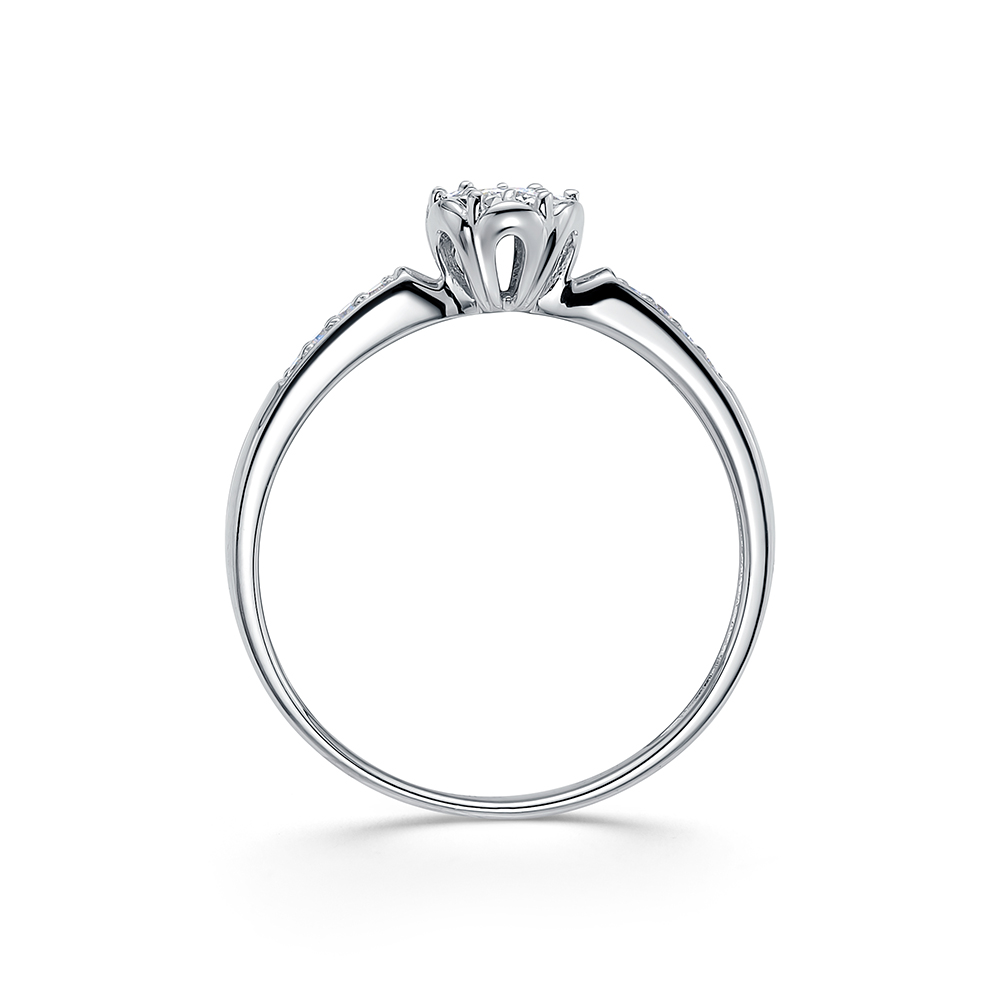 Inel din aur alb cu pietre Diamant