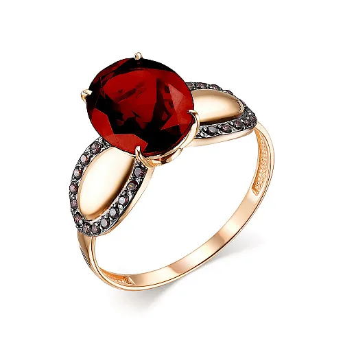 Inel din aur roșu cu Cubic Zirconia Maro, Granat