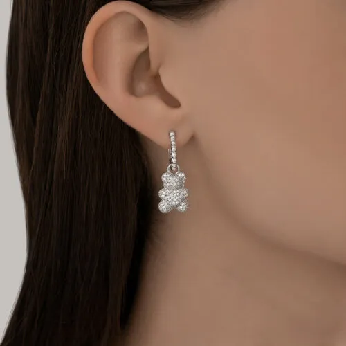 Cercei Creole din argint cu Cubic Zirconia Incolor