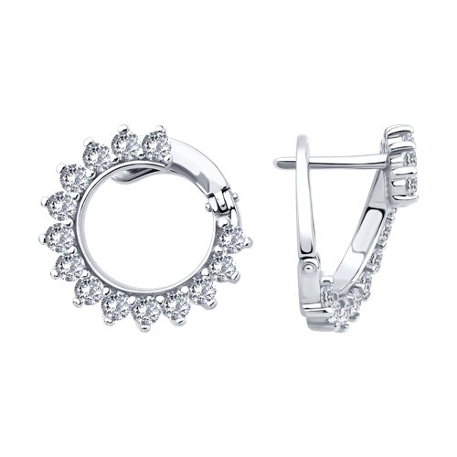 Cercei din argint  cu pietre Cubic Zirconia Incolor