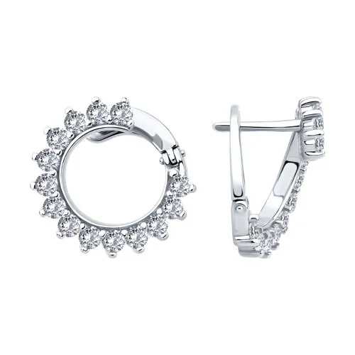 Cercei din argint cu Cubic Zirconia Incolor