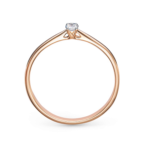 Кольцо из красного золота с камнями Бриллиант