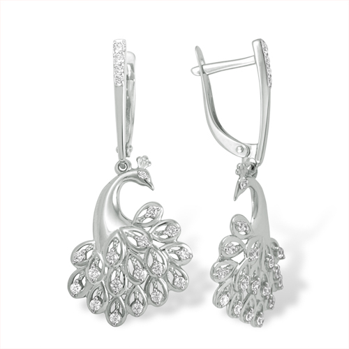 Cercei Suspendați din argint  cu pietre Cubic Zirconia Incolor