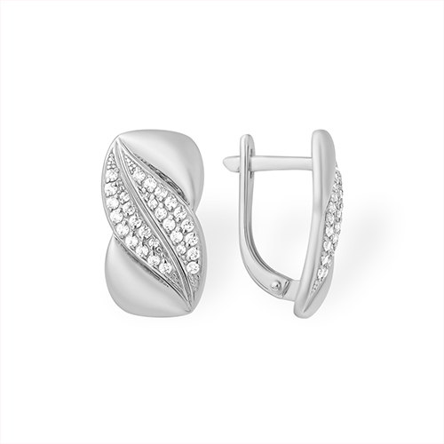 Cercei din argint  cu pietre Cubic Zirconia Incolor