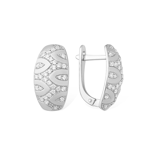 Серьги из серебра с камнями Фианит