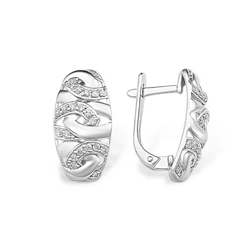 Cercei din argint cu Cubic Zirconia Incolor