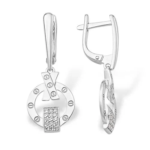 Cercei Suspendați din argint cu Cubic Zirconia Incolor