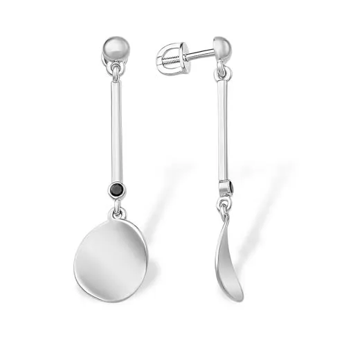 Cercei Pusete din argint cu Cubic Zirconia Negru