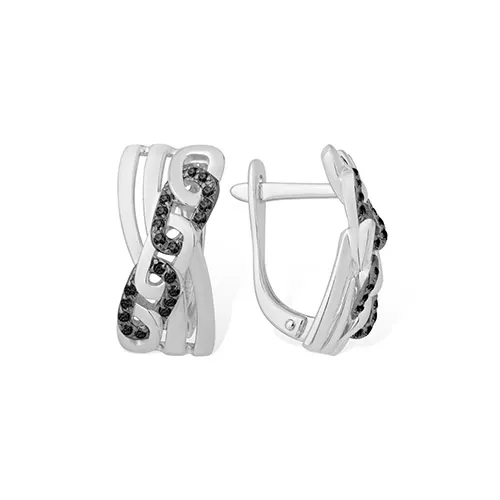 Cercei din argint cu Cubic Zirconia Negru